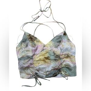 TOPSHOP Summer Spaghetti Strap Crop Multicolor Top Size 6 Blouses